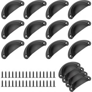 16 Pi&egrave;ces Poign&eacute;e de Tiroir Poign&eacute;e de Coquille Vintage, Retro Armoire Cuisine Bouton Porte Coquille D&eacute;coration Poign&eacute;e de Me