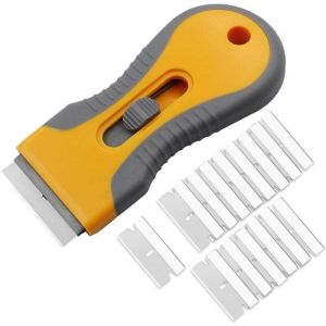 1pcs Grattoir plaque induction avec 15 Lames de rechange,Grattoir vitroc&eacute;ramique,Grattoir plaque vitroc&eacute;ramique,Lame