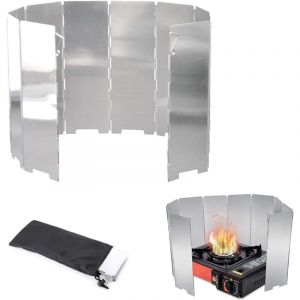 Lablanc - Pare-Vent Pliable Aluminium,Plaques Pare-Brise de Camping, 10 Plaques Camping Plein Air Pare-Brise,Protection antivent pour réchaud à gaz