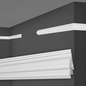 Plinthe murale en polystyr&egrave;ne haute densit&eacute; blanc &ndash; Dimensions 22x11 mm &ndash; Longueur 2 m&egrave;tres &ndash; Moulure d&eacute;corative pour finitions &eacute;l&eacute;gantes &ndash; Marbet