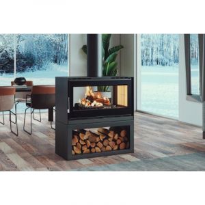 Fm Calefaccion - Poêle à bois ventilé double face - firematic Ottawa - s 12.6 kW Foyer en fonte