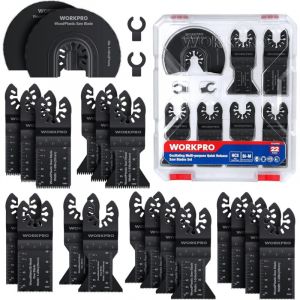 ZXPASRA 23Pcs Lames de Scie Oscillantes, Coffret des Accessoires d'Outil Multifonction Oscillant, Lame de Scie Universelle pour Dremel, Bosch,