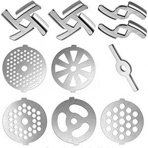 Lame De Hachoir &agrave; Viande Pi&egrave;ce De Rechange 10 Pi&egrave;ces en Acier Inoxydable Hachoir &agrave; Viande Plaque Disque Couteau pour Hachoirs pour Hacher La Viande