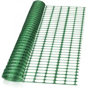 Swanew Barrière de signalisation 1x50m Clôture de jardin plastique Grillage de délimitation pour balisage - Verte