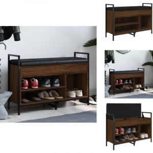 Vidaxl - Banc à chaussures chêne marron 85,5x32x57,5cm bois d'ingénierie - Banc Chaussure - Banc Entrée - Meuble Rangement - Banc Coffre - Banc Design
