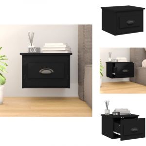 Table de chevet murale noir 41,5x36x28 cm - Table De Chevet Murale - Meuble De Chevet Mural - Table De Chevet Flottante - Table De Nuit Murale