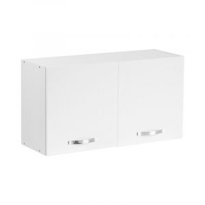 Lément mural sur hotte en frêne blanc avec 2 portes de cuisine Cm 90x32xh49