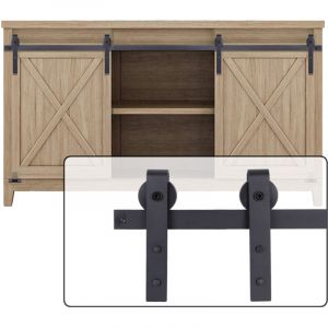 Wottes - 183CM/6FT Quincaillerie Kit de Rail pour Porte Double Coulissante Mini Rail Porte Coulissante pour Placard