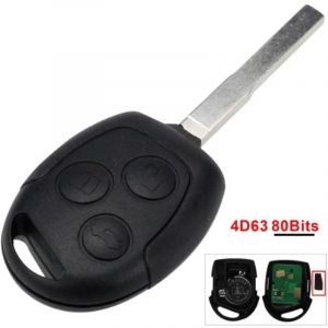 Cl&eacute; de voiture t&eacute;l&eacute;commande &agrave; 3 boutons 315/433 MHz pour Ford Focus, Fiesta, Fusion, C-Max, Mondeo, Galaxy, C-Max, S-Max ID60 4D63 Chi2996
