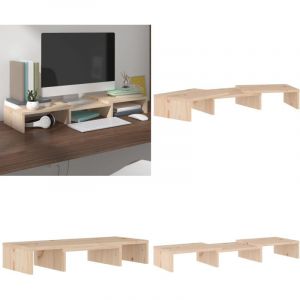 Vidaxl - Support pour moniteur 60x24x10,5 cm Bois de pin solide - Support D'écran - Meuble Tv - Support Ordinateur - Bureau Ergonomique - Bois Massif