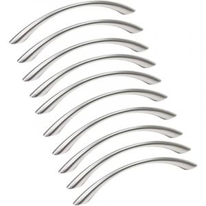 Ccykxa - Lot de 10 Poignée Meuble Poignée de Meuble Cuisine Inox - Poignée de Porte Poignée Cuisine Nickel Brossé en Acier Inoxydable Entraxe 128mm
