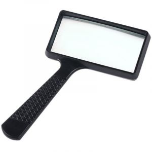 Loupe Rectangulaire à Main 10X Portable pour Lecture, 100x50mm Poignée Loupe de Poche,Lentille en Verre Résistante Aux Rayures, Loupe Grossissante