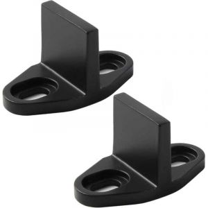 Rail inf&eacute;rieur de porte de grange coulissante, rail inf&eacute;rieur mont&eacute; au sol pour portes et armoires (noir, 2 pi&egrave;ces)