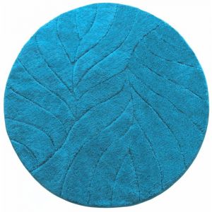 Tapis de bain Maris Tapis de bain rond Turquoise 120 cm de diam&egrave;tre