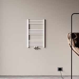 Radiateur eau chaude vertical blanc acier classique basse témperature chauffage central H.80 x L50 cm