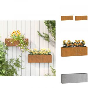 Jardini&egrave;res murales 2 pcs Rouill&eacute; Acier corten 53x10x17 cm - Jardiniere Murale - Jardinerie - Pot De Fleurs Ext&eacute;rieur - Acier Corten - Decoration