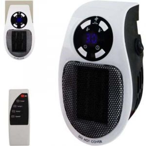 Chauffage d'appoint 500 W, radiateur soufflant électrique avec mini-prise, chauffage mural avec télécommande, radiateur soufflant électrique 500 W à