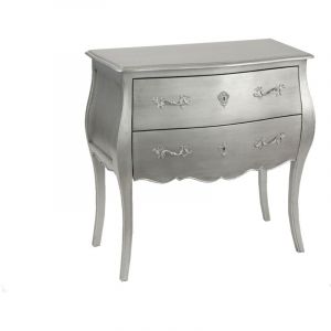 Amadeus - Commode argentée 2 tiroirs Murano