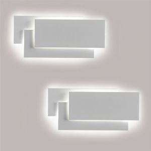Applique Mural Int&eacute;rieur Blanc Lampe Mural LED 24W Blanc Froid Modern Eclairage D&eacute;coration - 2PCS