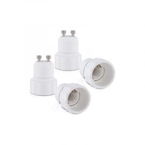 CSPARKV 4x2.8cm 4pc adaptateur de douille - Convertisseur douilles GU10 vers E14 - Adaptateur de support de lampe culot baïonnette pour ampoule LED