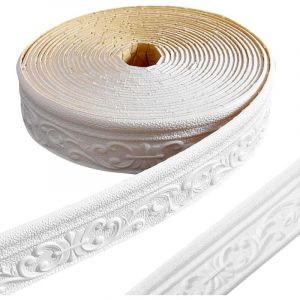 Frise Murale Adhesive, Frise Murale Autocollante, Plinthe Murale Adhesive, 3D Bordure de Papier Peint Autocollante Etanche pour Couloirs, Peintures