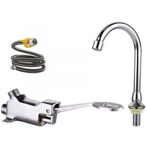 Alovez - Mitigeur de lavabo robinet à pédale ensemble de robinets de lavabo de laboratoire médical/de salle de bains..