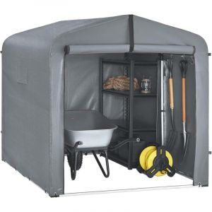 SoBuy Abri de Jardin, Cabane de Jardin Exterieur Imperméable, abri Moto avec des Crochets, Garage pour Vélo et Outils, Abri Vélo, Rangement et