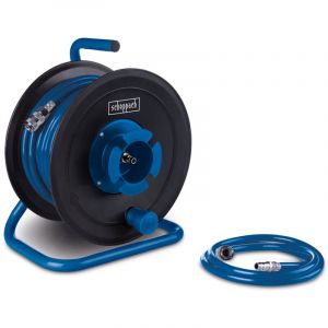 Scheppach - Tuyau à air comprimé 20 m et enrouleur de tuyau – Enrouleur de tuyau pneumatique – 10 bar – Raccord 1/4' – 20 m