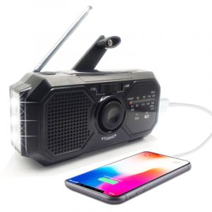 Radio Portable Manivelle Radio Solaire Survie AM/FM Radio Dynamo USB-C 2500mAh Rechargeable avec Lampe de Poche LED Alarme SOS Boussole Petit Radio