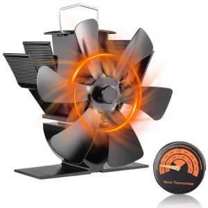 Jeffergarden Mini Ventilateur Poele &agrave; Bois 6 Pales ventilateur silencieux pour la circulation de la chaleur/ventilateur de br&ucirc;leur &agrave; bois/br&ucirc;leur &agrave;