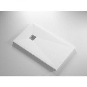 Receveur de douche Resine DUC Blanc - 100x120 cm - Grille + Valve OFFERTE