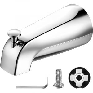 Bec de baignoire en alliage de zinc chrom&eacute; avec inverseur,outils et adaptateur inclus,Convient aux tuyaux en cuivre de 1/2" ,Le tuyau mural est lisse