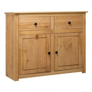 Commode 2 portes 2 tiroirs pin massif clair Iris
