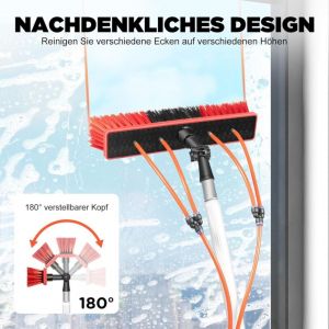 Barre t&eacute;lescopique conduisant l'eau, nettoyeur de vitres avec manche t&eacute;lescopique, barre t&eacute;lescopique de nettoyage de toit avec brosse, 8 m&egrave;tres de