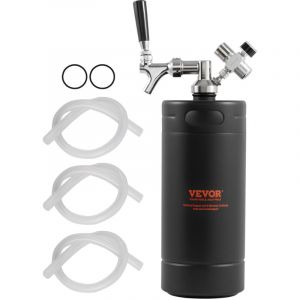 VEVOR Tireuse a Biere Portable 4 L Mini Growler Pression Reglable 030 PSI Mini Fut a Pression en Acier Inoxydable pour Garder la Fraicheur et la