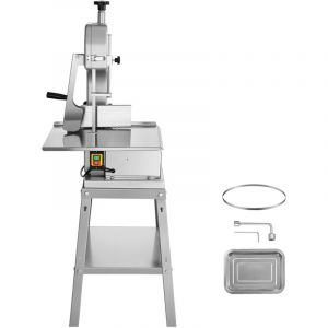 Mophorn Scie &agrave; viande &eacute;lectrique , coupe-viande verticale en acier inoxydable de 850 W, &eacute;tabli de 19,1" x 15", &eacute;paisseur de coupe de 7,09", 5 lames