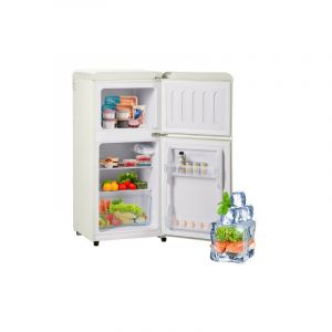 Réfrigérateur vintage. Combinaison congelée. Hauteur 88,8 cm, largeur 45,5 cm, double porte, capacité totale 60 litres, capacité de congélation 22