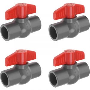 4pcs pvc Robinet &agrave; Tournant Sph&eacute;rique Diam&egrave;tre du Trou pvc Douille Extr&eacute;mit&eacute; Vanne d'arr&ecirc;t Utilis&eacute;e Dans les Piscines d'irrigation Plomberie
