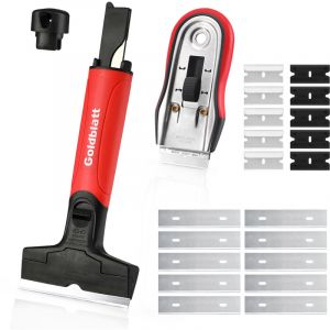 2 Pièces Grattoir Plaque Vitrocéramique, Grattoir Vitre avec 20 Lames, Ensemble d'outils de Grattoir pour Nettoyer Tables de