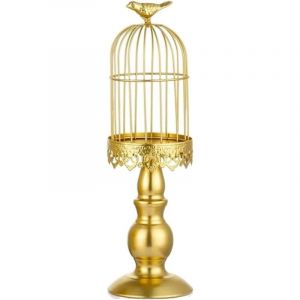 (Dor&eacute; L) D&eacute;coration de bougeoir r&eacute;tro cr&eacute;ative en forme de cage &agrave; oiseaux, bougeoir en fer forg&eacute;, accessoires de photographie pour mariage et