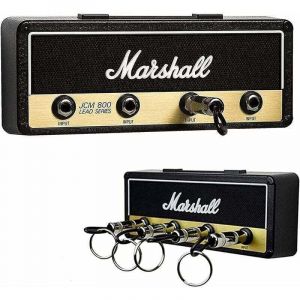 Marshall Porte-cl&eacute;s mural JackRack 2.0 JCM800, pour guitare, support pour cl&eacute;s, support pour cl&eacute;s avec 4 anneaux, ensemble de porte-cl&eacute;s noir