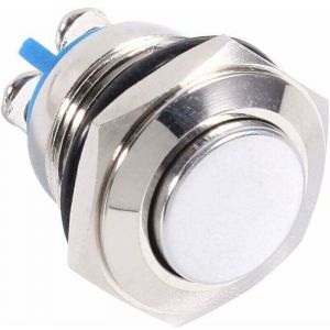 Interrupteur &agrave; Bouton Poussoir, 12 V 16 Mm &eacute;tanche Voiture V&eacute;hicule M&eacute;tal Bouton Poussoir Momentan&eacute; Interrupteur De Klaxon Marche/Arr&ecirc;t