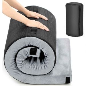 Matelas de sol enroulable pour lit simple en mousse à mémoire de forme,housse lavable en machine, tapis de couchage pliable, portable (190 x 91 x 7