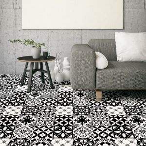 Stickers Sol Anti-d&eacute;rapant avec Protection - carreaux de ciment sol vanesa - 1 sticker de 45x45cm