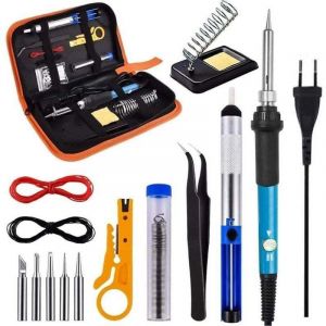 Fer &agrave; Souder Kit Fer a Souder Etain Kit de Fer &agrave; Souder 60W pour D&eacute;butants 16 en 1 avec , XU,Temp&eacute;rature R&eacute;glable de 200 &deg;C &agrave; 450 &deg;C pour Souder et