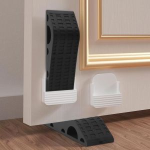 2 pièces bloque porte cale porte door stopper bloc porte sol Durable et lourd cale porte sol cales en caoutchouc avec conteneur de rangement Convient