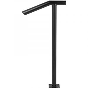 Mophorn - Rampe ronde en métal , 2 marches, rampe d'escalier extérieure 18L x 38H pouces, poteau boulonné inclus