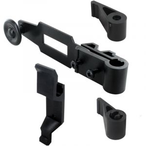 Kit d'accessoires pour espagnolette de volet battant – Fermeture sécurité volet & persienne – 4 pièces – Noir mat – Polyamide résistant