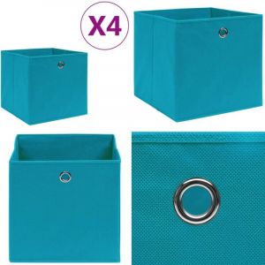 Boîtes de rangement 4 pcs Tissu intissé 28x28x28 cm Bleu azuré - boîte de rangement - boîtes de rangement - Home & Living
