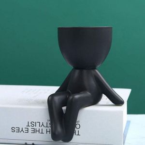 Pot De Fleurs Exterieur,Vase Exterieur Pot De Fleur en R&eacute;sine Humano&iuml;de Fleur S&eacute;ch&eacute; D&eacute;coration De Jardin Vase Vintage Visage Sculpture Cache-Pot